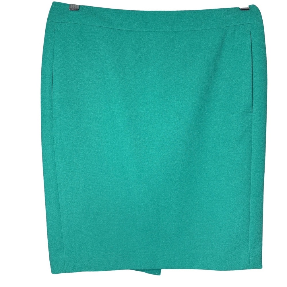 J.Crew Womens Teal Green The Pencil Skirt Sz 4 Back Vent Pockets Business Casual